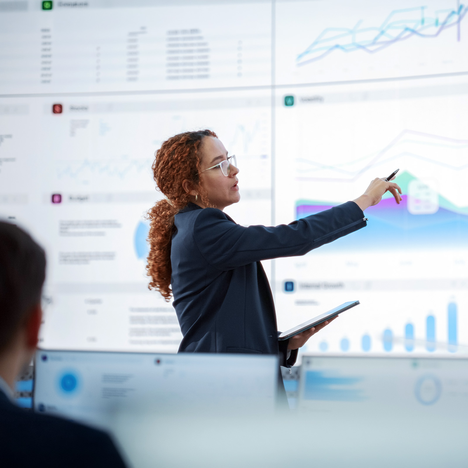 Woman Person at Screen