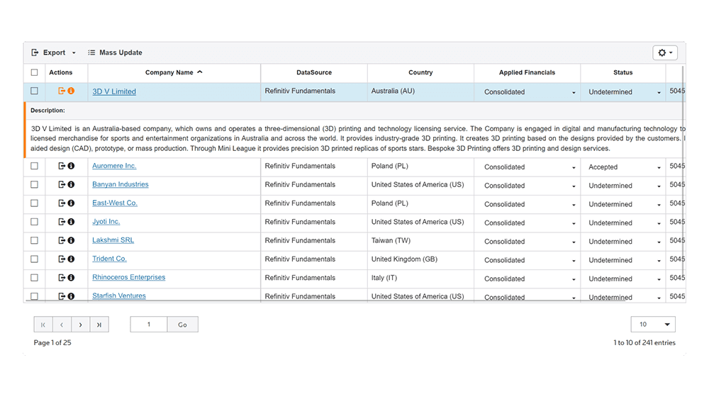 Document benchmarking UI