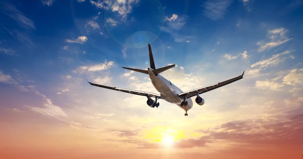 Plane taking off sky